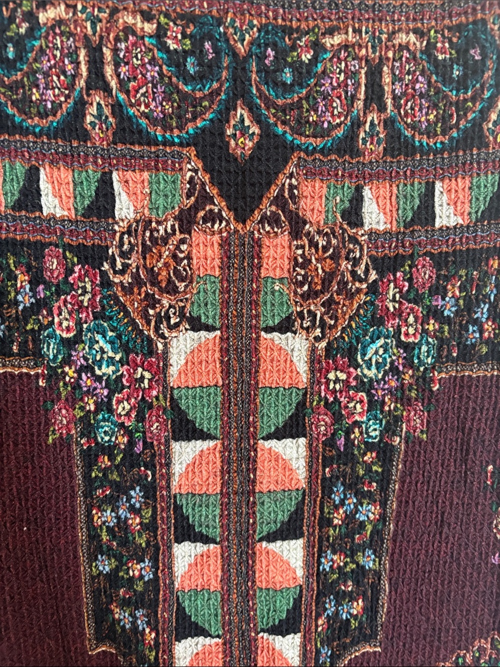FARM Rio Burgundy Multicolor Printed Maxi Skirt - Picture 5 of 7